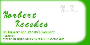 norbert kecskes business card