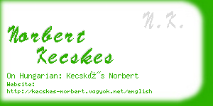 norbert kecskes business card